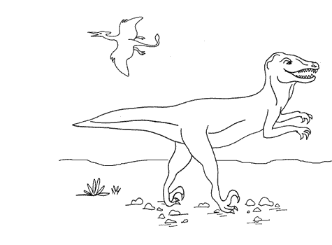 The strange dinosaur is grinning